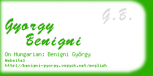 gyorgy benigni business card